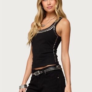 Black Studded edikted Tank Top xs